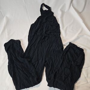Urban Outfitters Backless Jumpsuit Black Womens XS Rayon Sexy Chic Party Outfit
